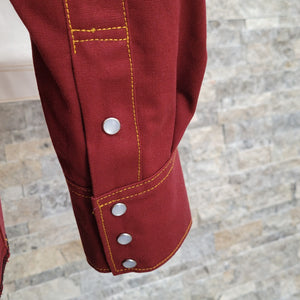 The Rambler- Men's Bootstitched Deep Red Selvedge Denim Western Shirt