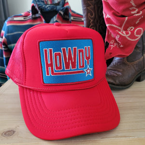 Ball Cap- Howdy (red)