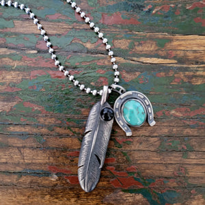 Pendant- Rodeo Horseshoe with Turquoise