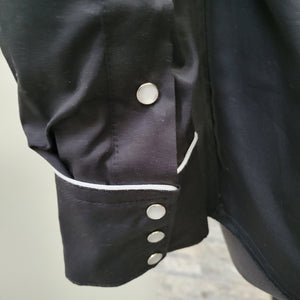 The Roper- Men's Black Piped Western Shirt
