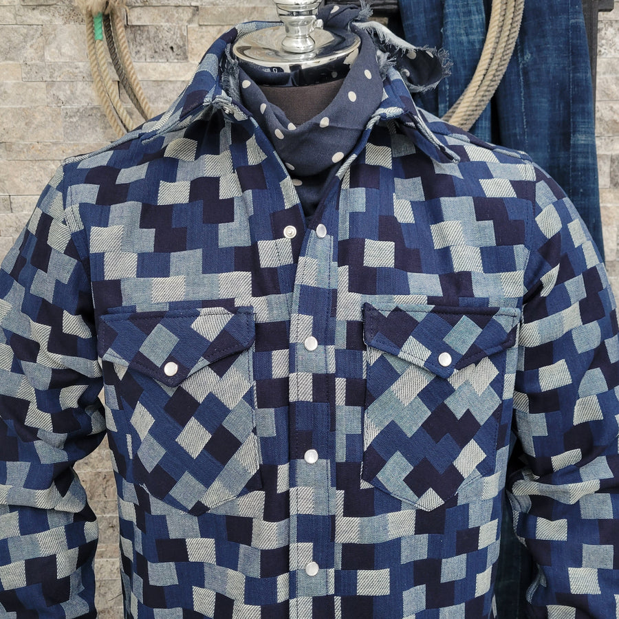 Jack of All Trades- Digital Patchwork Denim Shirt Jacket