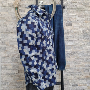 Jack of All Trades- Digital Patchwork Denim Shirt Jacket
