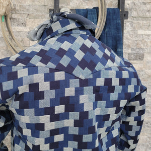 Jack of All Trades- Digital Patchwork Denim Shirt Jacket