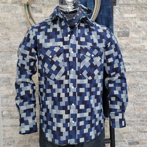 Jack of All Trades- Digital Patchwork Denim Shirt Jacket