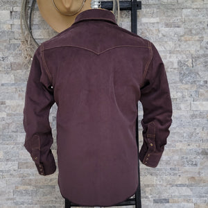 The Highwayman- Men's Long Sleeve Espresso Corduroy Western Shirt