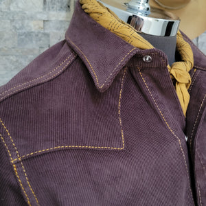 The Highwayman- Men's Long Sleeve Espresso Corduroy Western Shirt