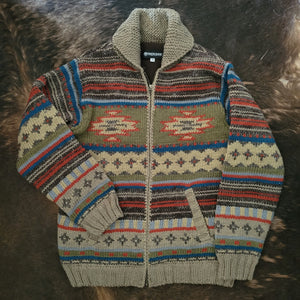 Sweater- Men's Handknit Chimayo Cardigan (Sage)