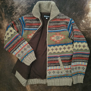 Sweater- Men's Handknit Chimayo Cardigan (Sage)