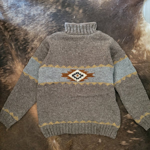 Sweater- Men's Handknit Santa Fe Cardigan (Dust)
