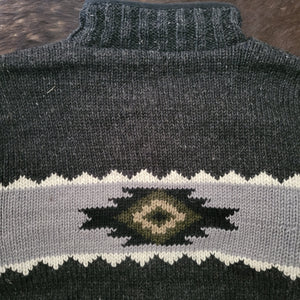 Sweater- Men's Handknit Santa Fe Cardigan (Black)