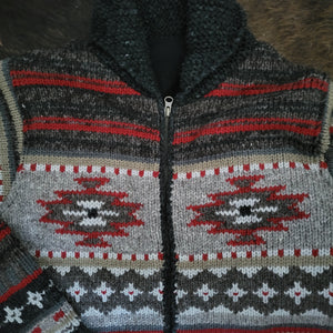 Sweater- Men's Handknit Chimayo Cardigan (Black)