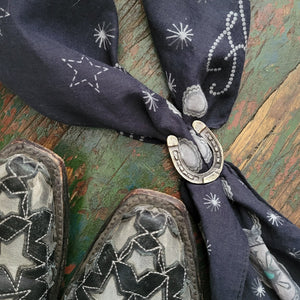 Bandana Slide- Silver Lucky Horseshoe