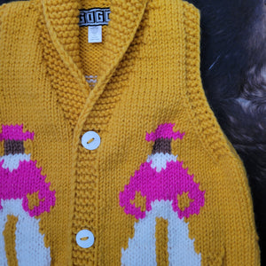 Vest- Handknit Cowboy Swing Vest (Golden)
