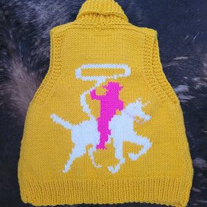 Vest- Handknit Cowboy Swing Vest (Golden)