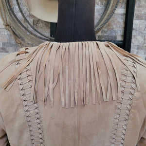 Jacket- Women's Vintage inspired fringed Lambsuede
