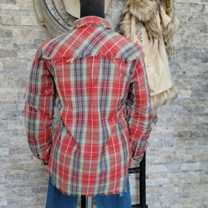 Shirt- Women's Destroyed Flannel Western