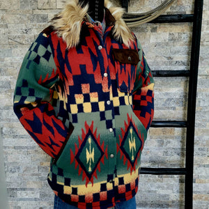 Jacket- Women's Western Blanket with removable collar