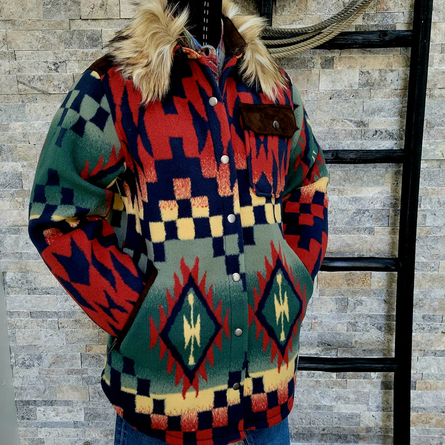 Jacket- Women's Western Blanket with removable collar
