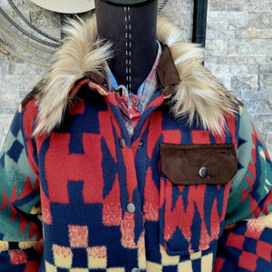 Jacket- Women's Western Blanket with removable collar