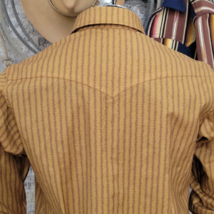 The Rambler- Men's Long Sleeve Vintage Stripe Western Shirt (Wheat)