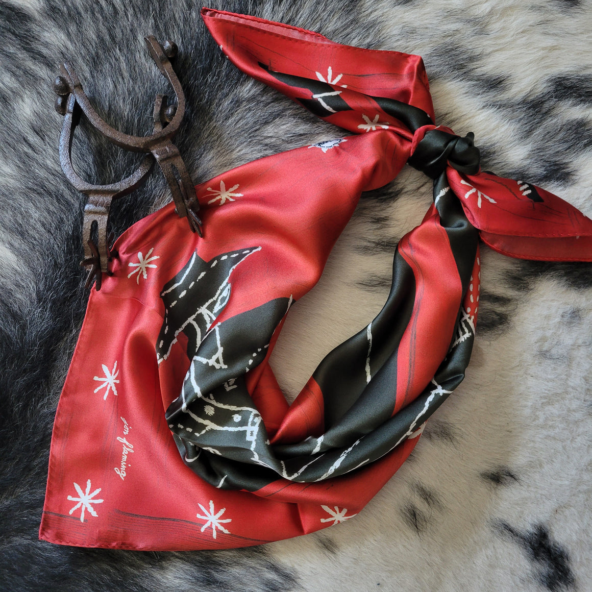 Range Bandana- Jon Flaming Two Cowgirls