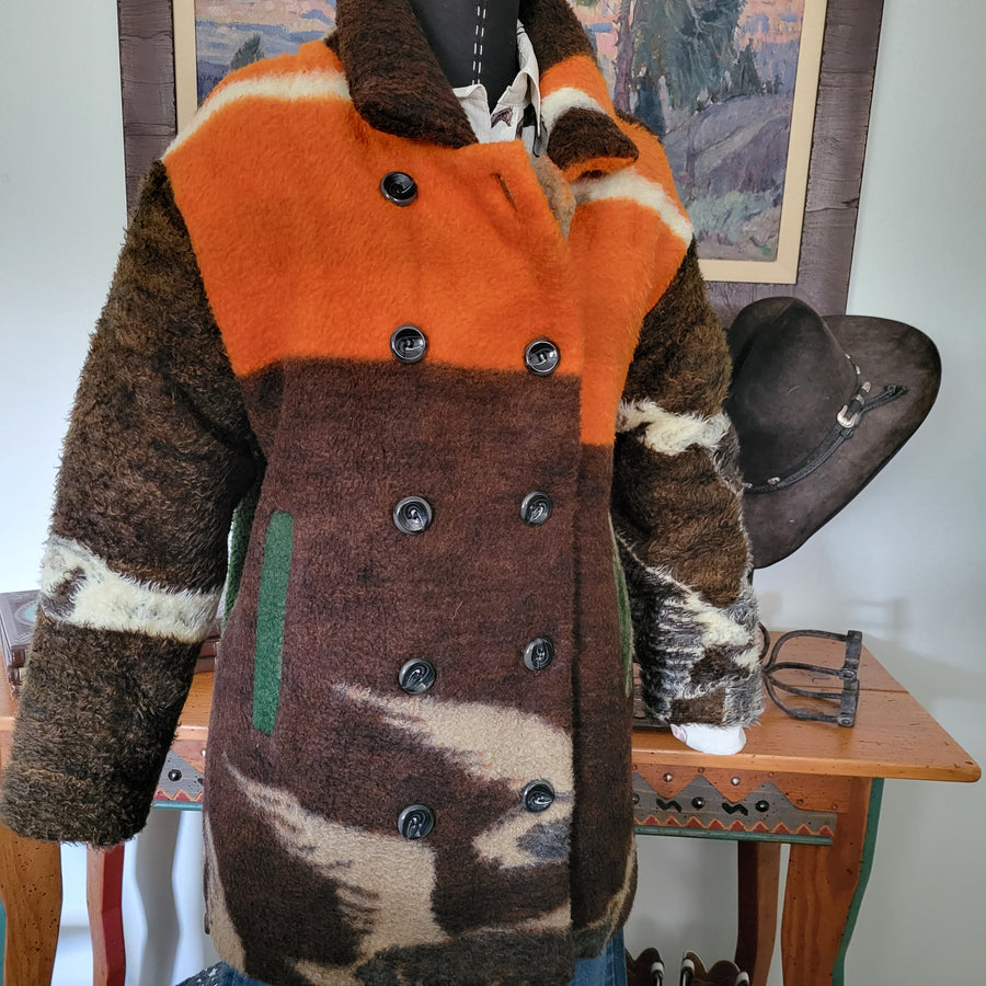 Jacket- One of a Kind Upcycled Blanket Pea Coat