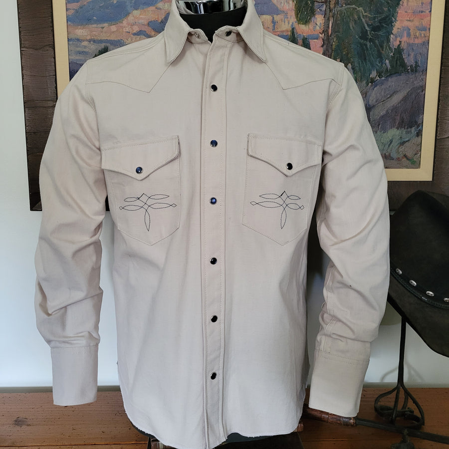 The Rambler- Men's Bootstitched Natural Selvedge Denim Shirt