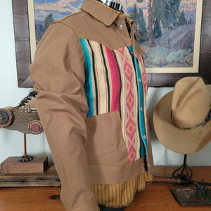 The Maverick- Men's Denim/Southwest Patterned Jacket