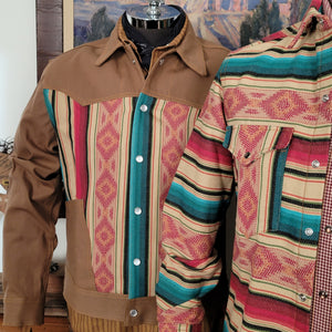 The Maverick- Men's Denim/Southwest Patterned Jacket