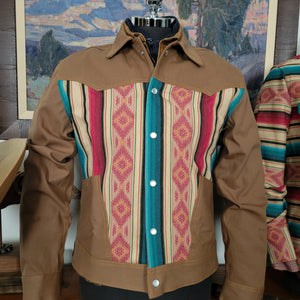 The Maverick- Men's Denim/Southwest Patterned Jacket