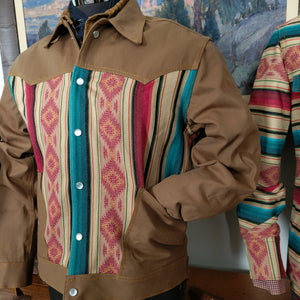 The Maverick- Men's Denim/Southwest Patterned Jacket