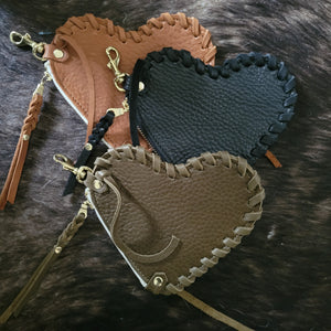 Purse Charm/Key Chain- Heart Zip