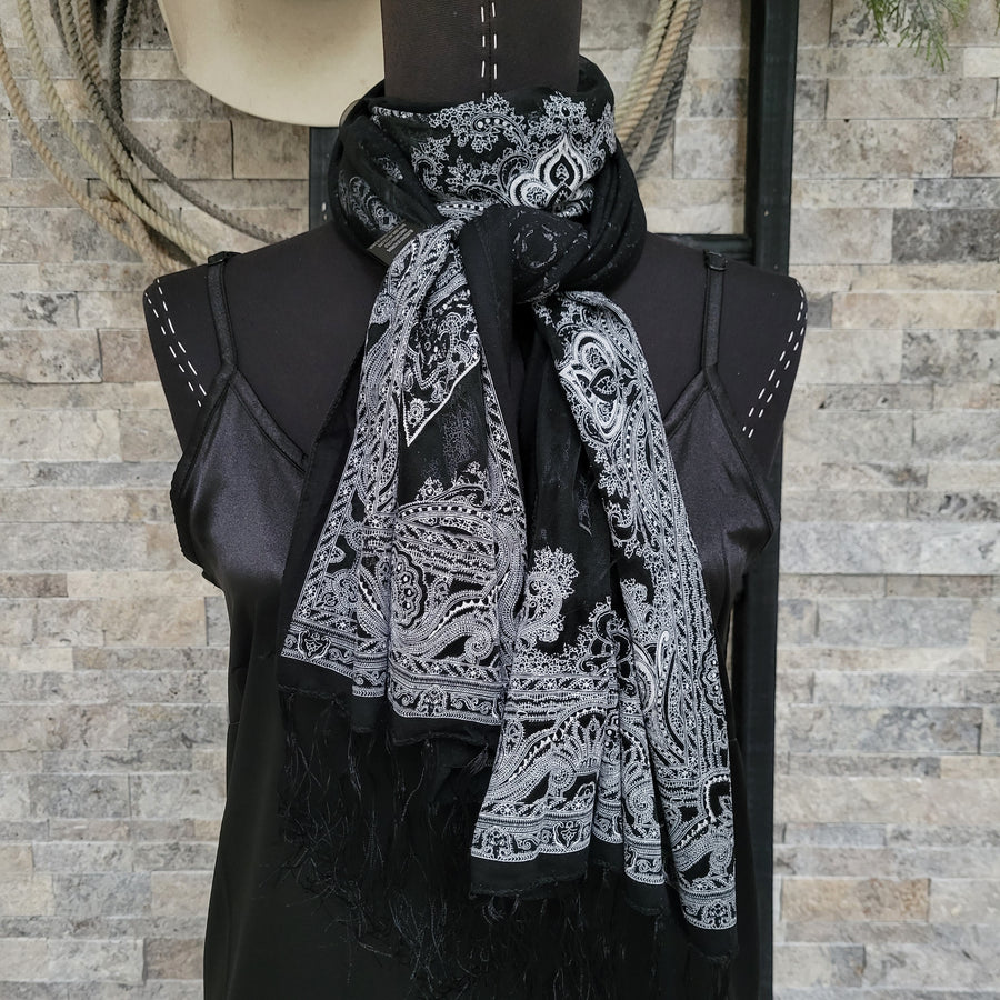 Bandana Shawl- Paisley Fringe