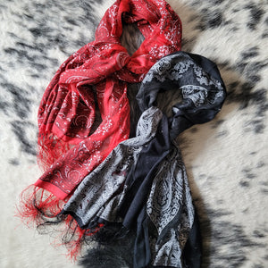 Bandana Shawl- Paisley Fringe