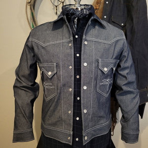 Jack of Diamonds- Men's Indigo Herringbone Denim Jacket