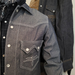Jack of Diamonds- Men's Indigo Herringbone Denim Jacket