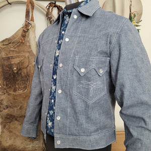 Jack Of Diamonds- Men's Mini Check Chambray Jacket