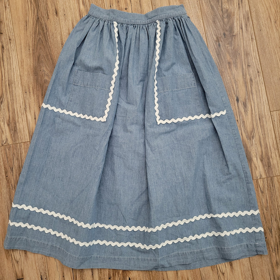 Skirt-SPECIAL PURCHASE Chambray Rick Rack Dirndl