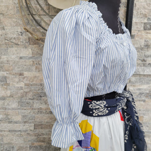 Crop Top- Shirting Stripe