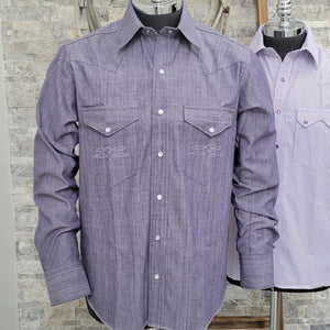 The Rambler- Men's Variegated Indigo Dye Selvedge Western Shirt