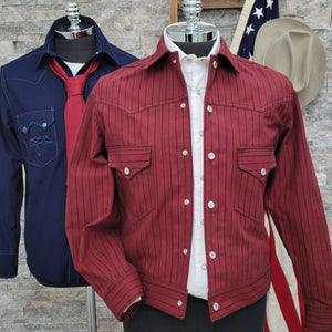 Railroad Baron- Men's Pinstripe Selvedge Jacket