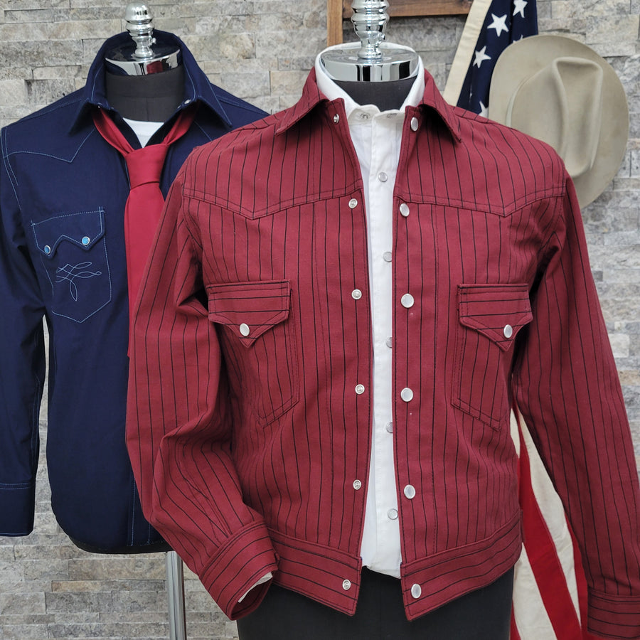 Railroad Baron- Men's Pinstripe Selvedge Jacket