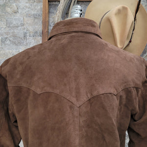 The Rancher- Suede Western Shirt Jacket (Espresso)