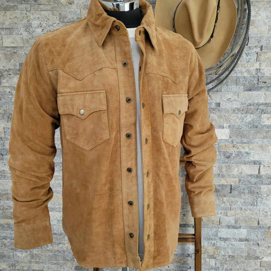 The Rancher- Suede Western Shirt Jacket (Whiskey)