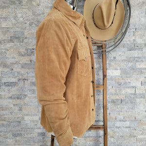 The Rancher- Suede Western Shirt Jacket (Whiskey)