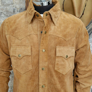 The Rancher- Suede Western Shirt Jacket (Whiskey)