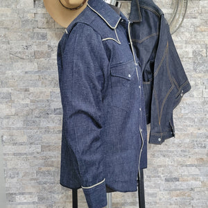 The Roper- Men's Denim Piped Western Shirt