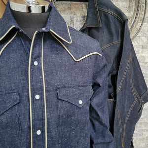 The Roper- Men's Denim Piped Western Shirt
