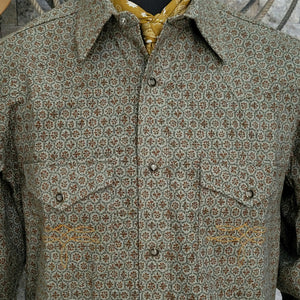 The Rambler- Men's Long Mosaic Western Shirt (Cypress)