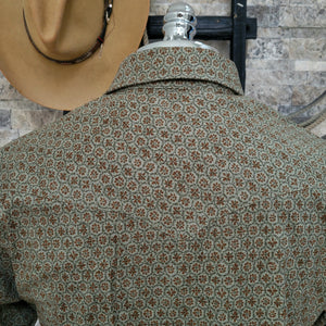 The Rambler- Men's Long Mosaic Western Shirt (Cypress)